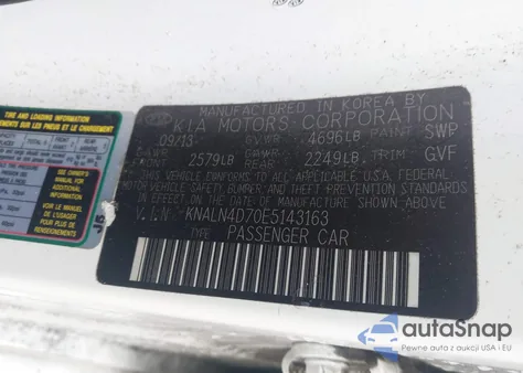 2014 Kia Cadenza Premium z USA, uszkodzony, nr VIN KNALN4D70E5143163